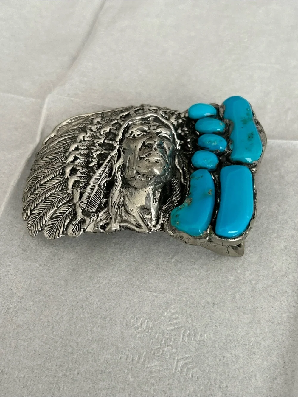 Vintage Turquoise embellished belt buckle Stunning